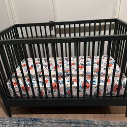 Crate and Barrel Olive Green Crib