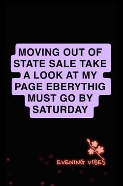 MOVING SALE