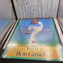 Bob Gibson Framed Busch Beer poster