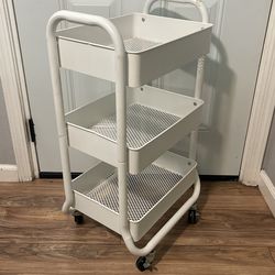 White Metal Rolling Rack