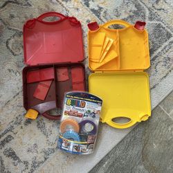 2 Lego Storage Boxes And Building Block Tape