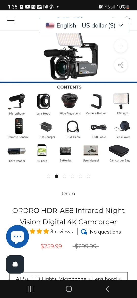 4k 28 MegaPixel Infrared Night Vision Camcorder 