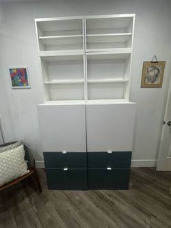 White  Storage Cabinet with Shelves IKEA Besta