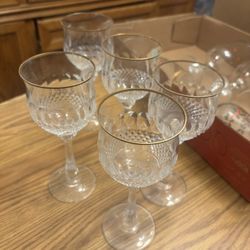 5 Mikasa Crystal Glasses 