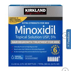 Hair Regrowth Treatment Extra Strength for Men, 5% Minoxidil Topical Solution, 2 fl oz, 6-pack