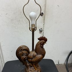 Vintage Ceramic Rooster Table Lamp Without Shade