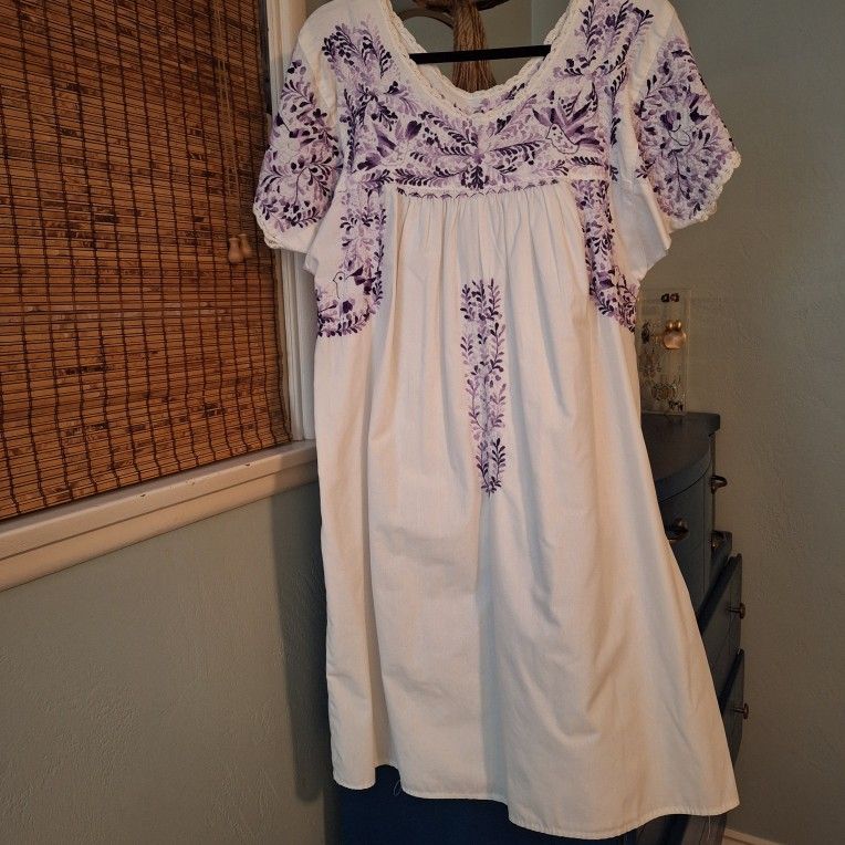 Oaxaca Embroidered Huipil Dress