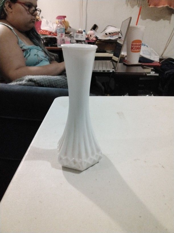 Hoosier Milk Glass Vase Vintage