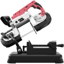 🔥👀🔥 Anbull Portable Band Saw with Upgraded Removable Alloy Steel Base, 45°-90° Metal Cutting, 10A 1100W Motor, 5-inch Deep Cut