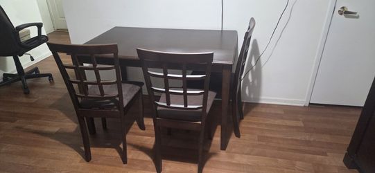 Dark Brown Dining Set With 4 Chairs