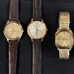 3 Bulova Men’s Watches! They All work! The price is for all 3 sold together.