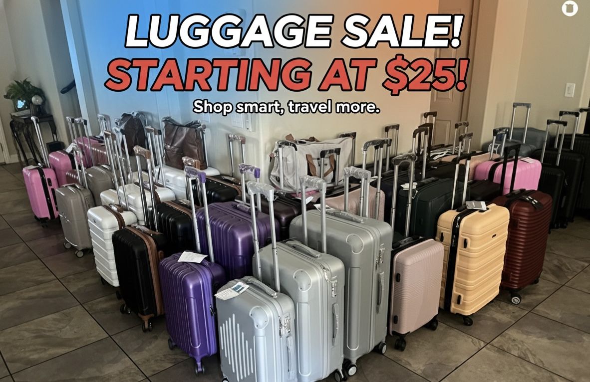 π§³ LUGGAGE SALE β PREMIUM HARD-SHELL SUITCASES STARTING AT $25! π§³ π Pickup: S. Durango & 215 (near IKEA) Shop smart and travel more βοΈ Brand new, l