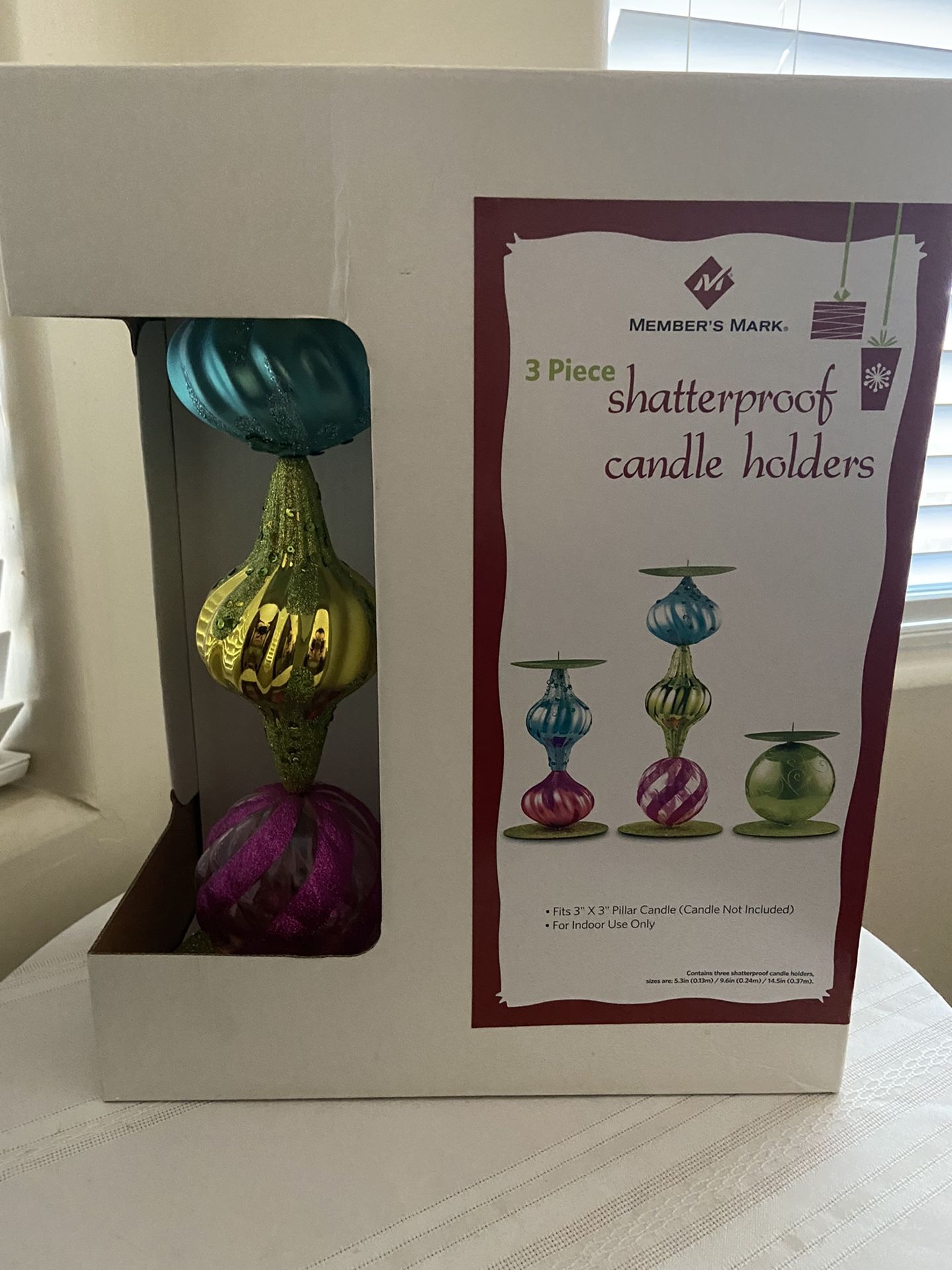 3 Piece Shattproof Candle Holders