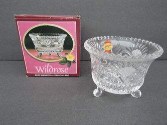 Anna Hutte Bleikristall 24% PbO Lead Crystal Wildrose Candy Bowl NEW