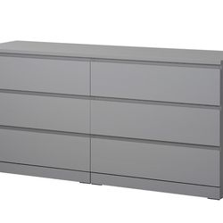 Gray IKEA Malm Dresser and Nightstand