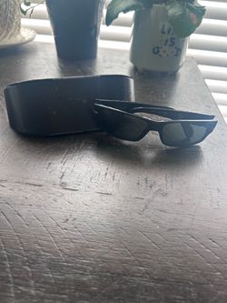 Black Rectangular Sunglasses with Case
