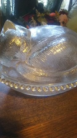 Vintage kitty cat candy dish