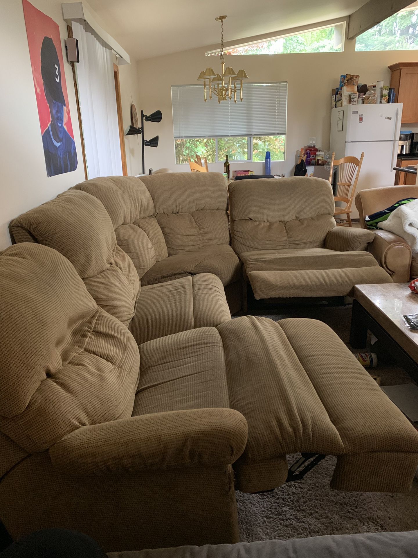 Large brown sectional couch $100 OBO