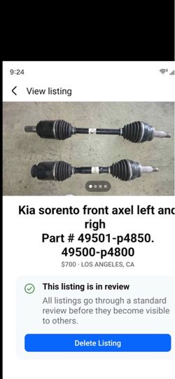 Kia Sorento Front CV Axle Shafts Left and Right