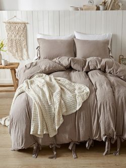 Solid Gray Duvet-Soft w/2 Pillowcases Queen