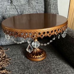 Reduced!   12 In. Gold Tone Cake Stand 