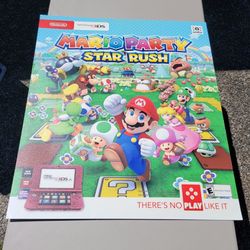 Mario Party Star Rush Nintendo 3DS Game Plastic Store Display Sign