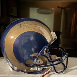 Signed Kurt Warner Rams Helmet 