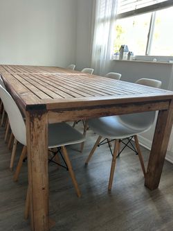 Set of wooden table and chairs