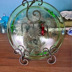 Uranium glass cake stand