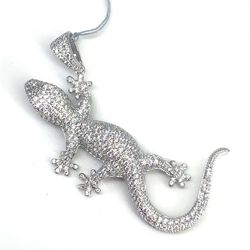 925 Sterling Silver CZ Lizard Pendant 10.40g 198094/4