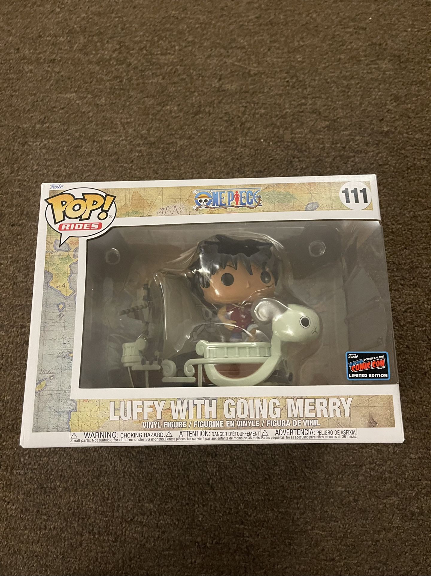 Luffy with Going Merry Funko Pop NYCC 2022 Con Sticker One Piece Official!!.