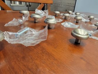 12x Satin Nickel Kitchen Cabinet Knob Round 