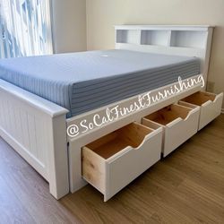New Full Bed With Drawers And Mattress 
