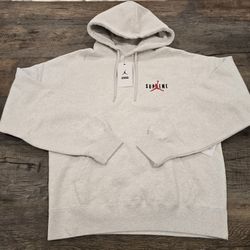 JORDAN X SUPREME 24AW ASH GREY HOODIE MENS...SZ XS...BNWT