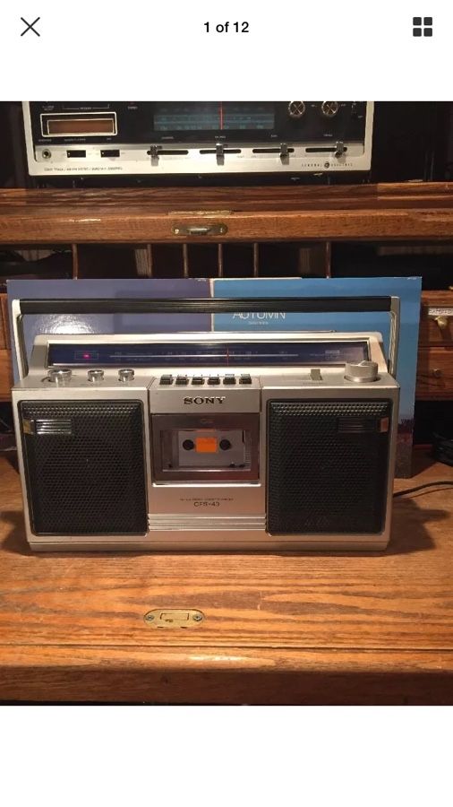 Vintage Sony Boombox CFS-43 AM/FM Portable Radio Cassette Player 1980s Works