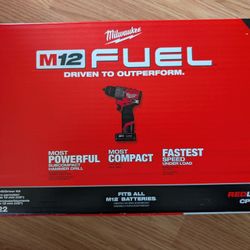 Brand New Milwaukee M12 Fuel 1/2 Hammer Drill/Driver Kit