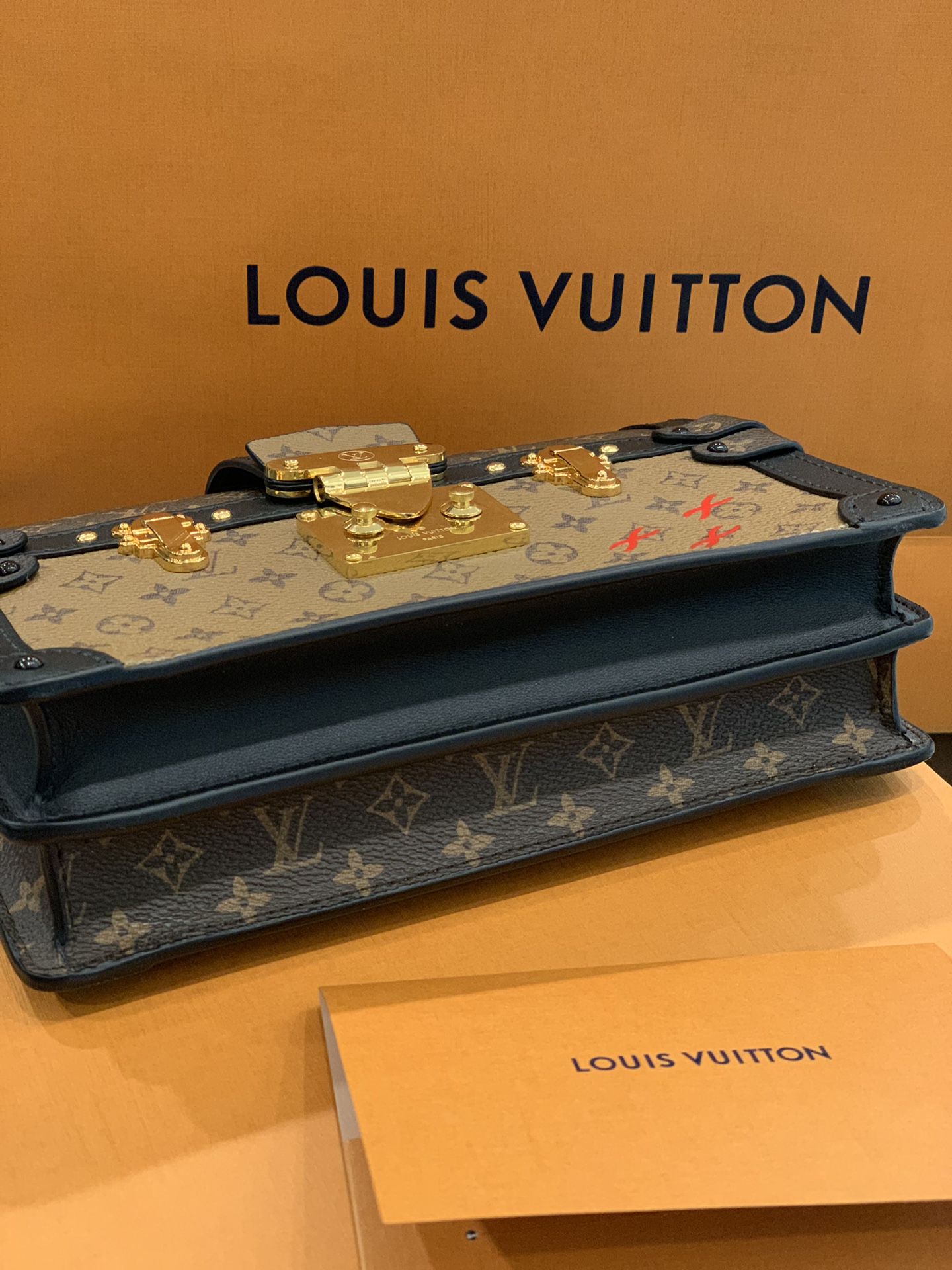 Louis Vuitton Sold Out Reverse Monogram Trunk Clutch