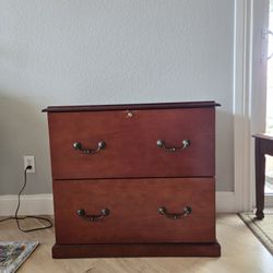 Cherry Wood Filing Cabinet $25