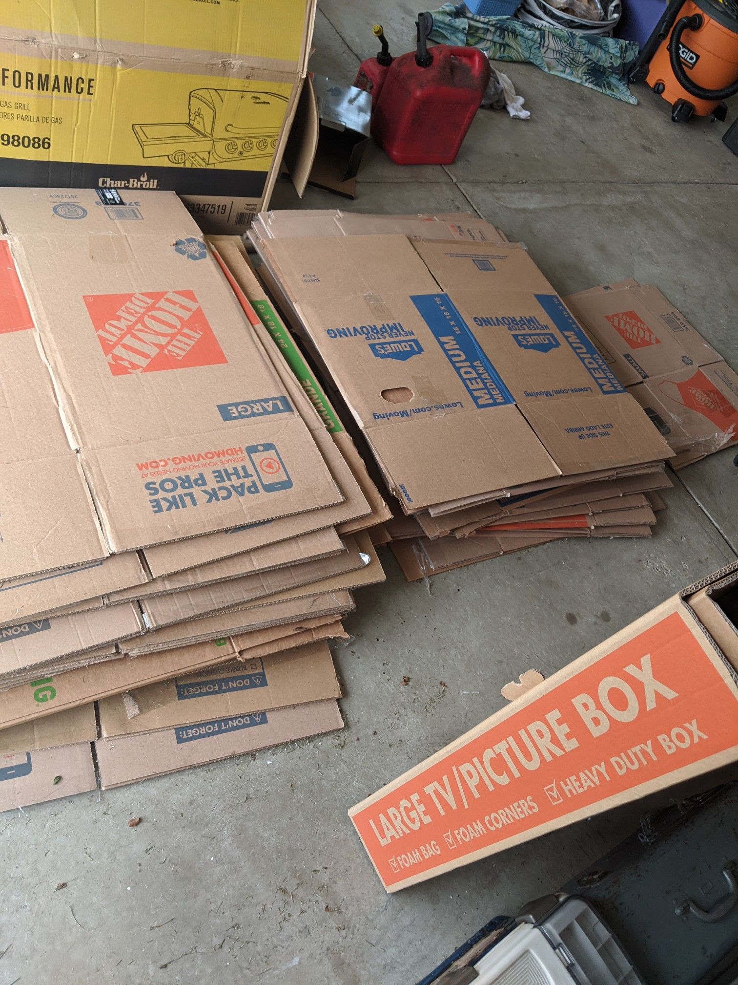 Various box sizes