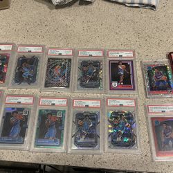 OKC THUNDER SHAI SGA JALEN WILLIAMS ROOKIE AUTOGRAPHS PRIZM OPTIC PSA