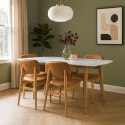 Kelsey Marble Dining Set by Castlery — 71” Table + 4 Chairs