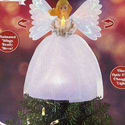 Christmas Tree Angel. Brand New. Wings Moving And Shining With Rainbow Colors. Candle Light Up Too.