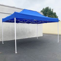 $145 (Brand New) Heavy-duty 10x15 ft outdoor ez pop up canopy party tent instant shades w/ carry bag (white, blue)