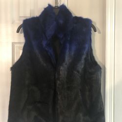 Blue Ombré Fur Vest