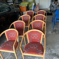 Set of 4 Solid Wood Upholstered Chairs