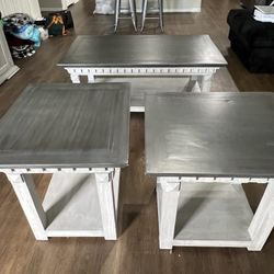 3 Piece Coffee And End Tables Set