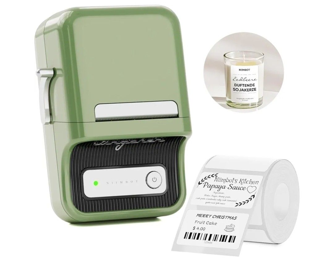 NIIMBOT B21 Label Maker Machine with Tape, Bluetooth Label Printer, 2 Inch Portable Thermal Sticker Printer, Good Idea for Home,Organization, Office, 