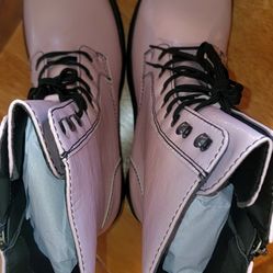 Dolls Kill Pastel Pink Above Ankel Lace Up Boots 