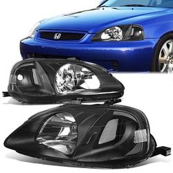 99-200 0 Civic Black Headlights New