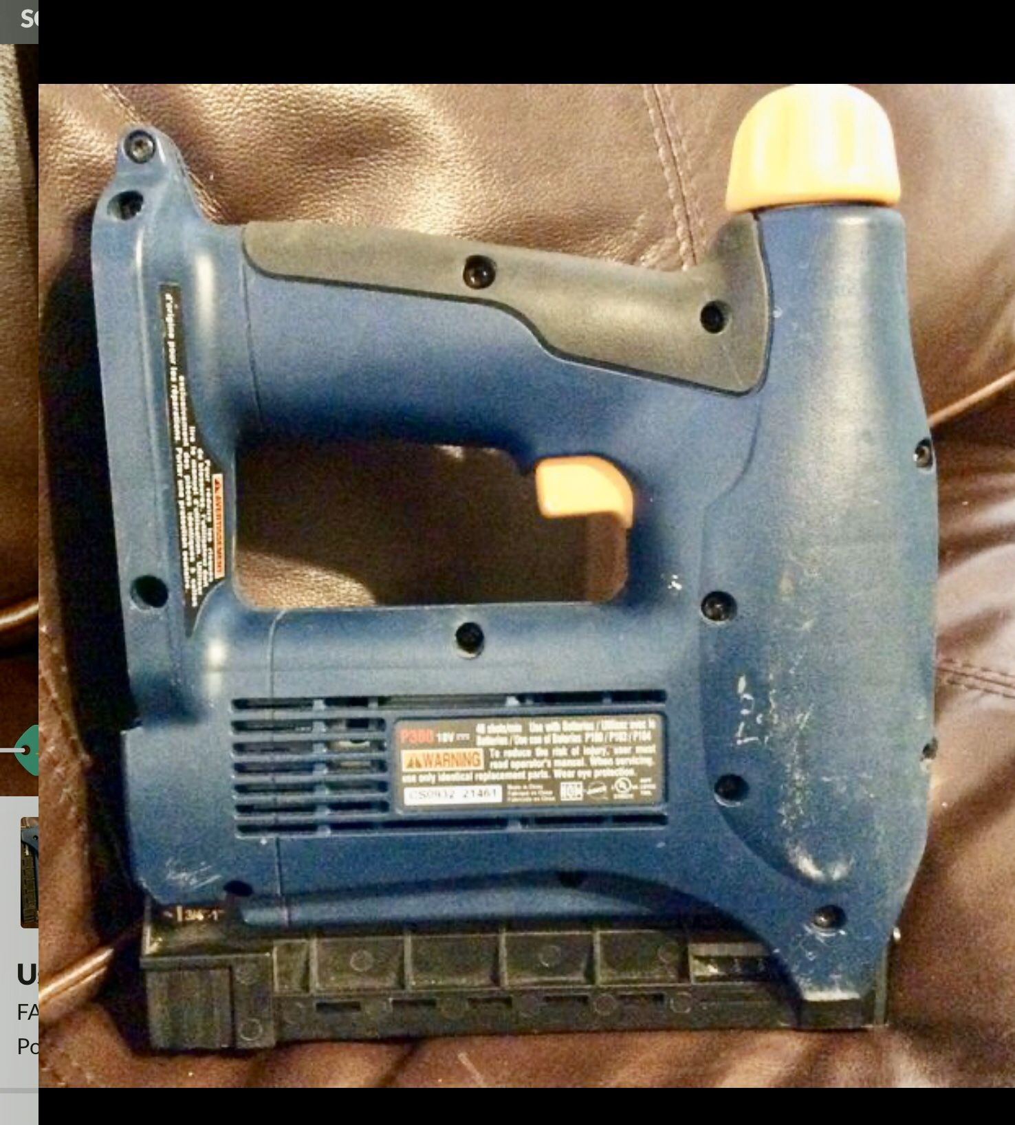 Used Ryobi P300 18 Volt Cordless Nailer/Stapler for sale, 40 OBO for